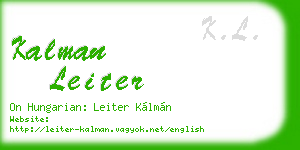 kalman leiter business card
